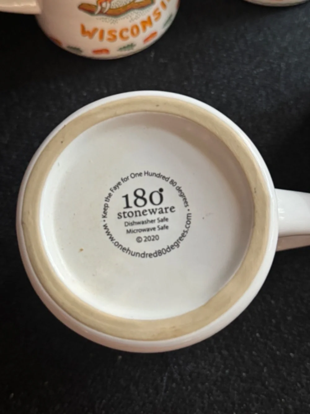 WISCONSIN STATE MAP AND DEER DINER MUG - SET OF 4 - $55.00